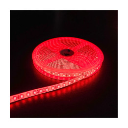 LED bånd- Rød,  10W/m, 5m, 120 LED pr/m, 24V, IP65