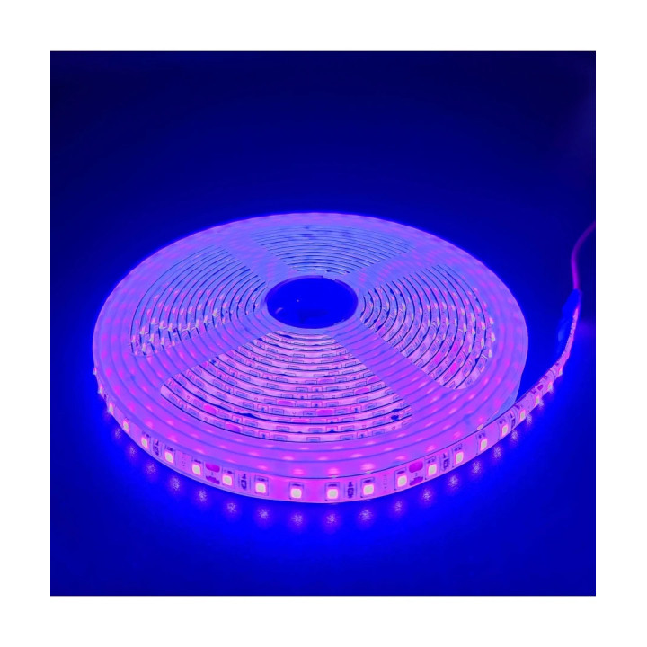 LED bånd- Lilla 10W/m, 5m, 120 LED pr/m, 24V, IP65
