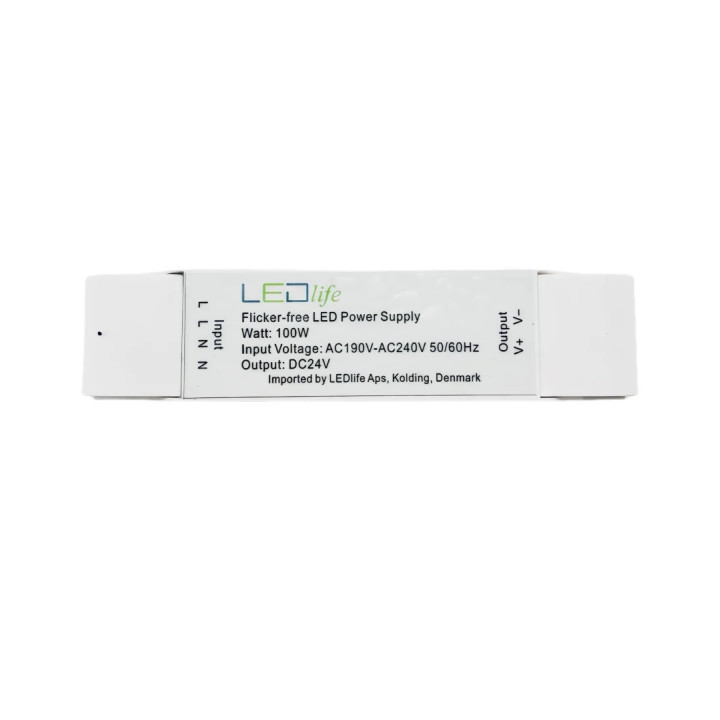 LED strømforsyning- Flicker free, 100W, 24V DC, 4,16A, IP20