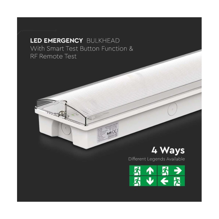 LED nødudgangsarmatur 3W IP65 med 3 timers backup
