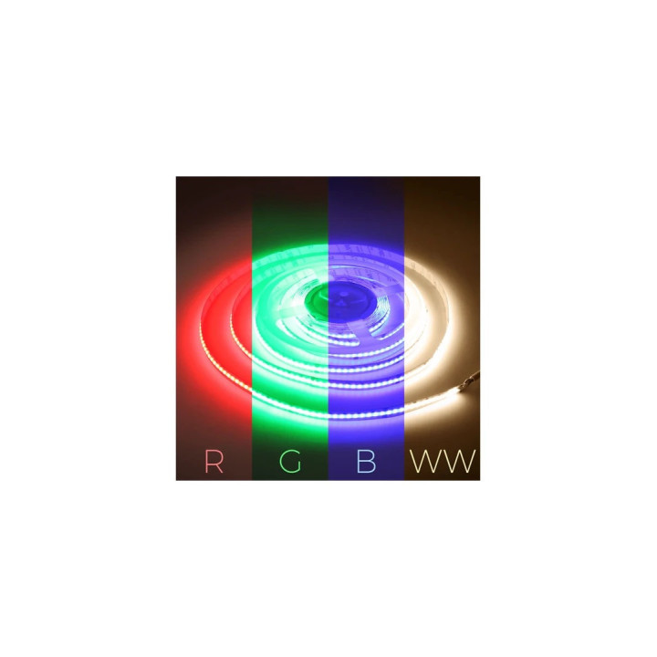 LED COB- bånd RGB+WW 20W/m, 24V, IP20, 784 LED pr. meter