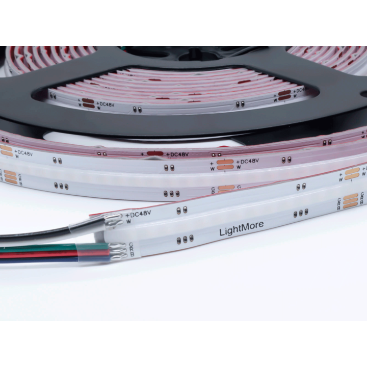 LED COB bånd RGB+3000K, 16W/m, 896LED/m, 48V, 5m, IP20