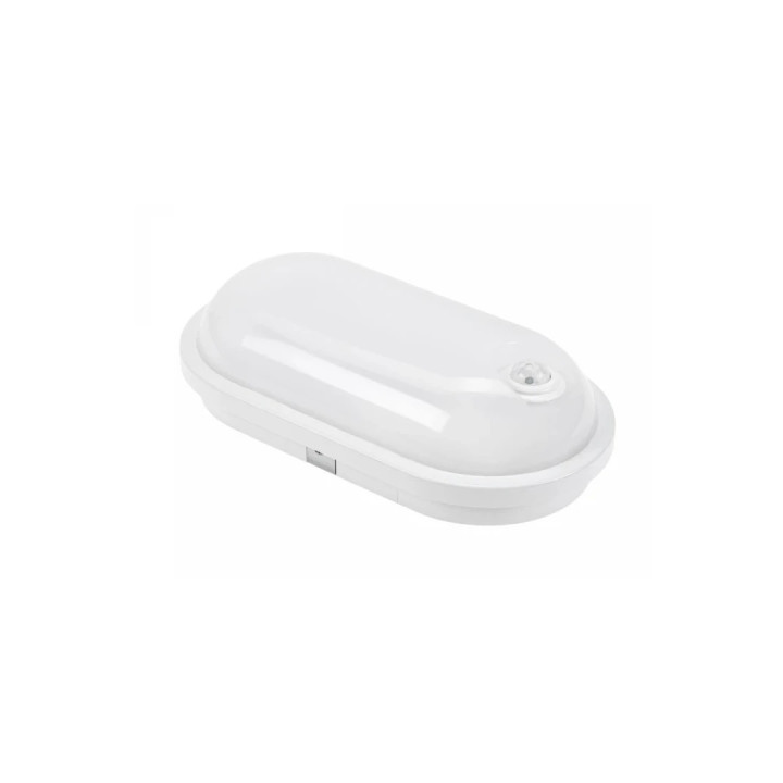 LED udendørslampe, IP54, IK07, 230V, Oval, 4000K, PIR sensor