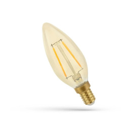 E14 LED-filament kertepære 2W | 2400K, ravglas