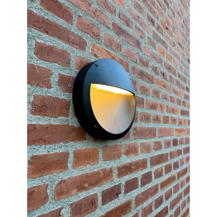Led væglampe, halvcirkel, 6-18W, 3-4000K, IP65, sort