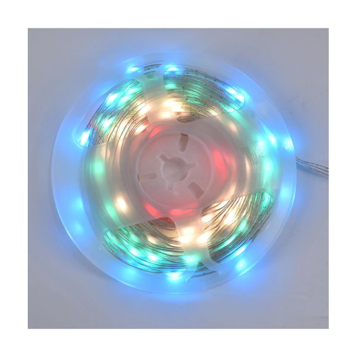 RGBIC LED-lyskæde 5 m, 50 LED, klar | Bluetooth, 230V
