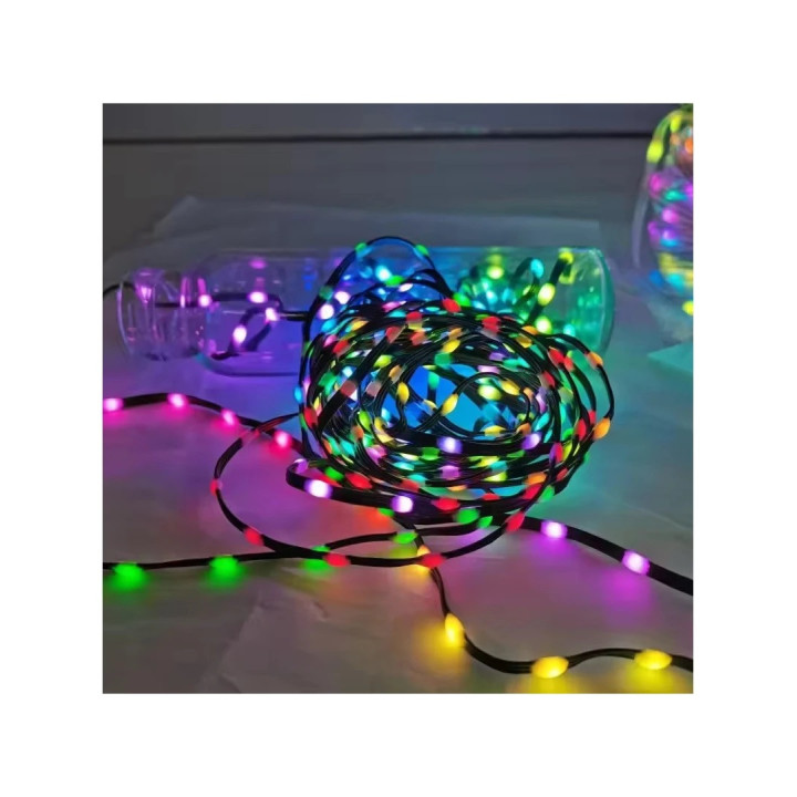 RGBIC LED-lyskæde 5 m, 50 LED, grøn | Bluetooth, 230V