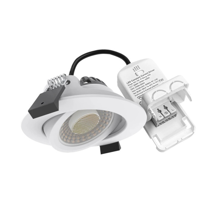 DimToWarm+CCT indbygningsspot, 7W Ø8,3cm, dæmpbar Rа96