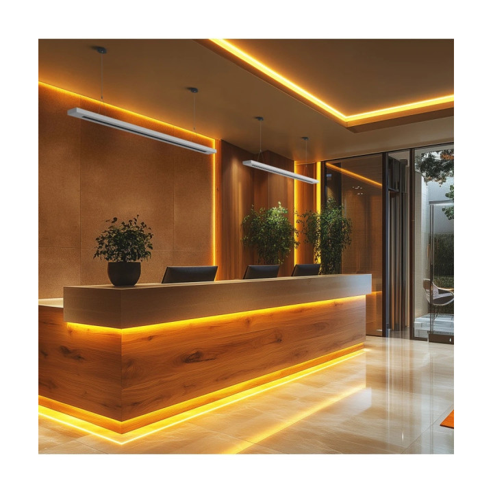 Hvid PLANK LED pendel 120 cm, 40W, Ra95, UGR16