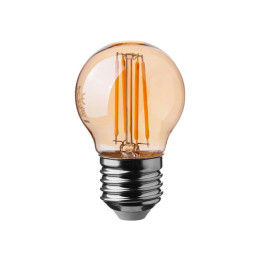 LED filament pære - krone, 4W, E27, 2200K, amber