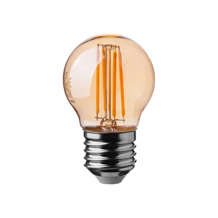 LED filament pære - krone, 4W, E27, 2200K, amber