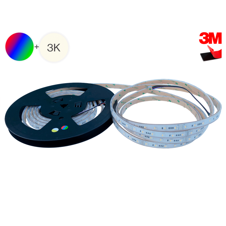 LED bånd RGB+WW,10m, 10,5W/m, 48V, IP68, 130 LED pr. meter