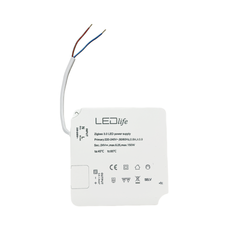 Zigbee LED strømforsyning 150W 24V DC 6,25A IP20