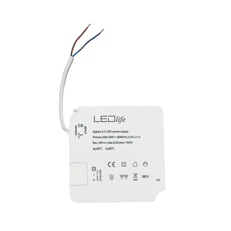 Zigbee LED strømforsyning 150W 24V DC 6,25A IP20