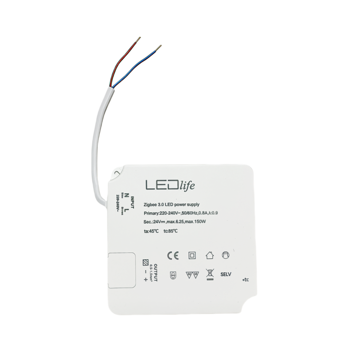 Zigbee LED strømforsyning 150W 24V DC 6,25A IP20