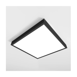 Høj ramme til 60x60 LED panel, 70 mm, sort – samlesæt