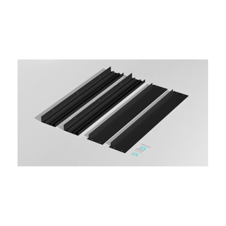 Høj ramme til 60x60 LED panel, 70 mm, sort – samlesæt