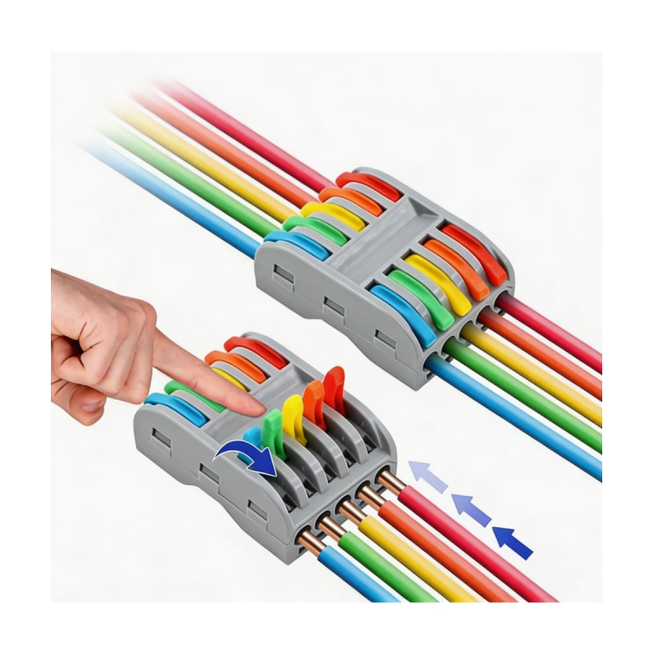 Skrueløs 5-leder samlemuffe – 32 A, 400 V, IP20