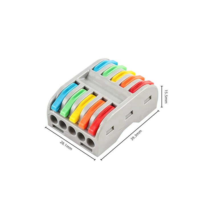 Skrueløs 5-leder samlemuffe – 32 A, 400 V, IP20
