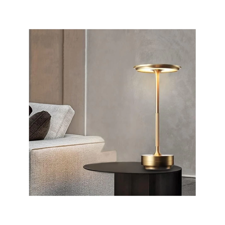 Genopladelig LED-bordlampe i guld – CCT og touch