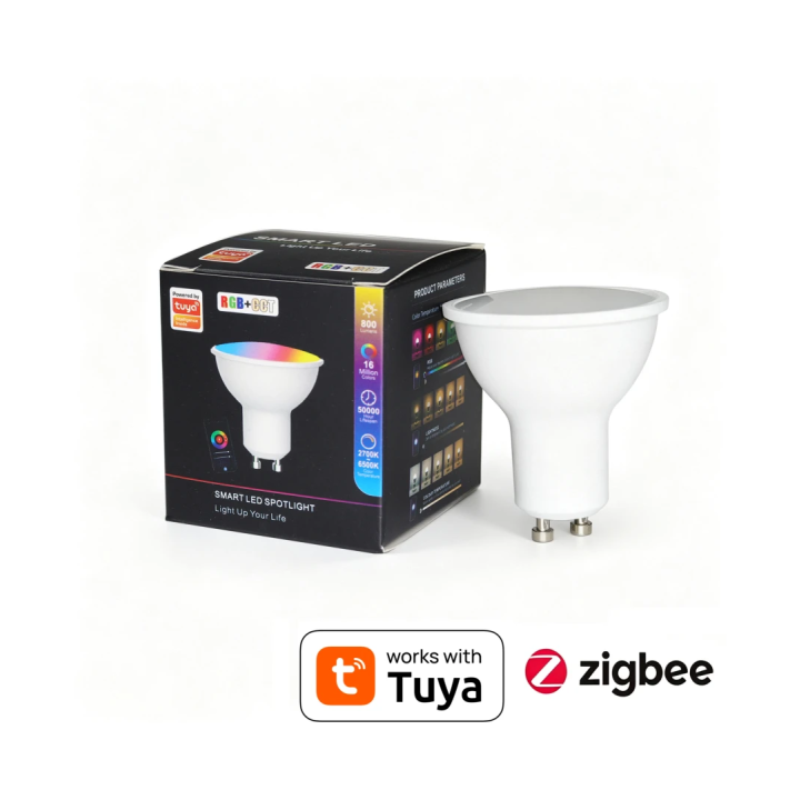 Smart GU10 LED-pære 5W RGB+CCT Zigbee