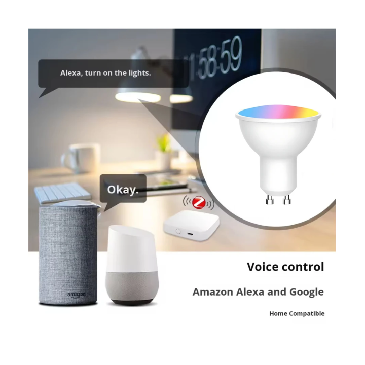 Smart GU10 LED-pære 5W RGB+CCT Zigbee