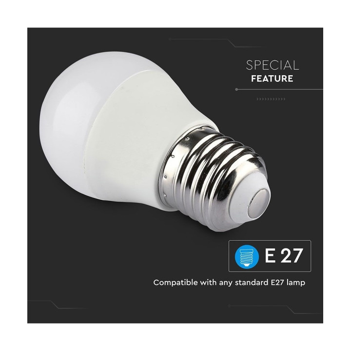 5 smarte E27 LED-pærer 5W RGB+CCT Wi-Fi G45