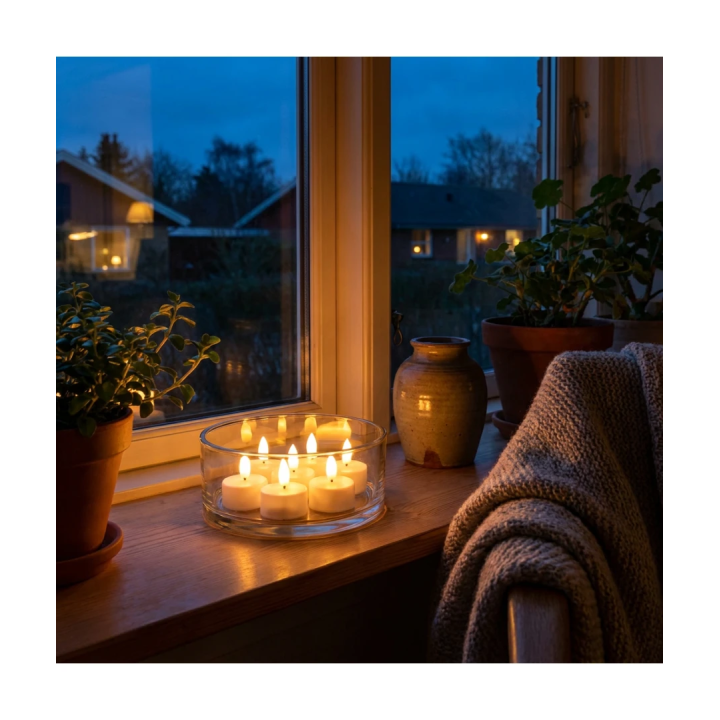 6 genopladelige LED-fyrfadslys med fjernbetjening