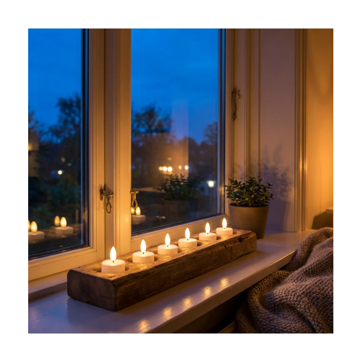 6 genopladelige LED-fyrfadslys med fjernbetjening