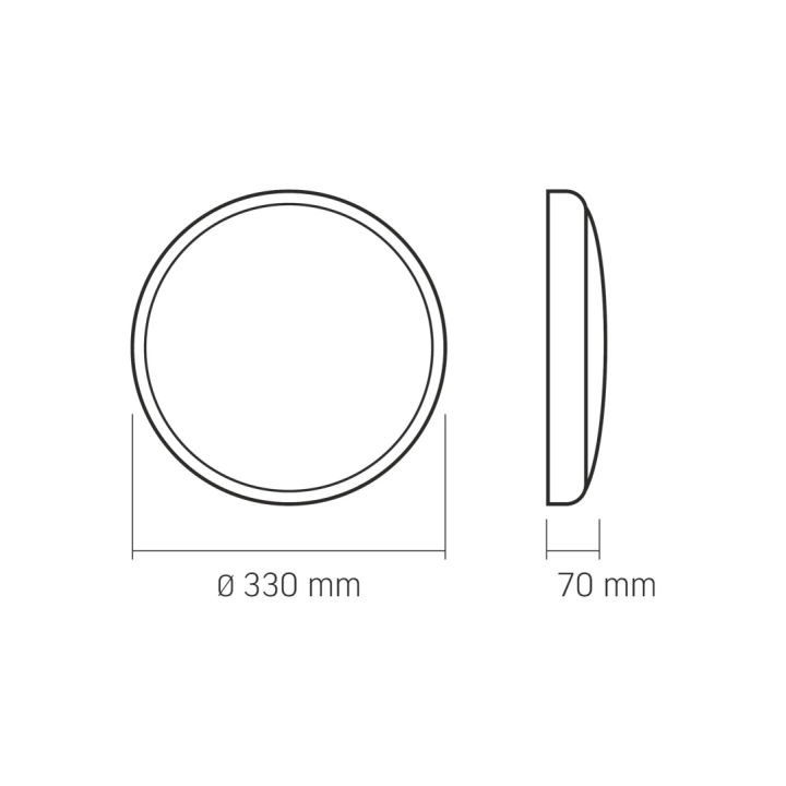 LED loftlampe med sensor og nødlys 18/24/30W IP44