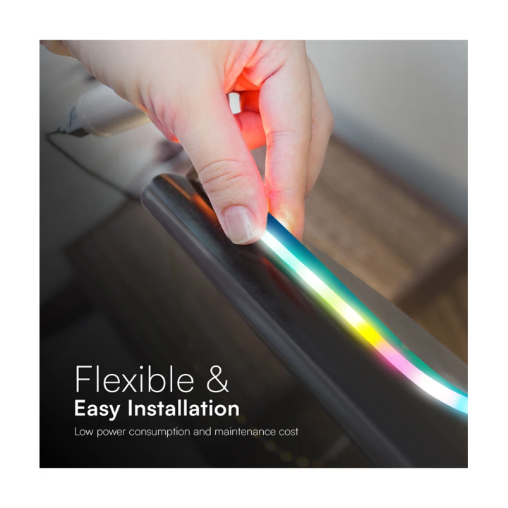 5m RGBIC Neon Flex LED-sæt med Bluetooth og fjernbetjening