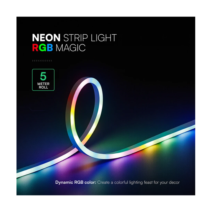 5m RGBIC Neon Flex LED-sæt med Bluetooth og fjernbetjening