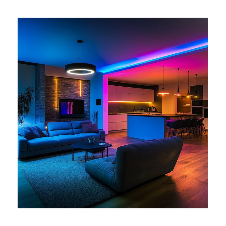 5m RGBIC Neon Flex LED-sæt med Bluetooth og fjernbetjening
