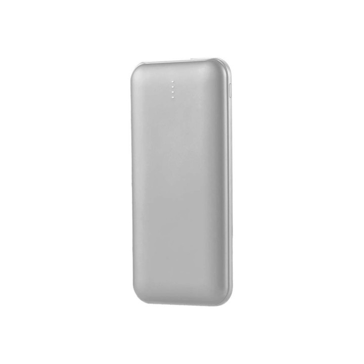 Powerbank 10.000 mAh 10W med LED-display – sølv