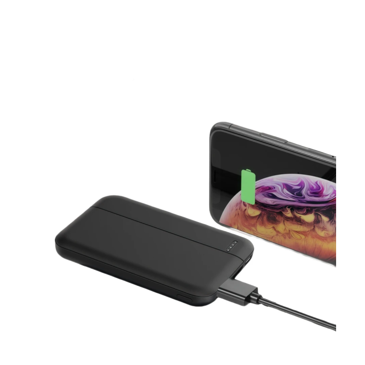 Powerbank 5.000 mAh med LED-indikator – sort