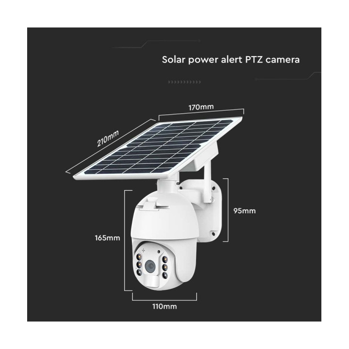 4G solcelle PTZ-kamera Full HD med PIR – V-Tac