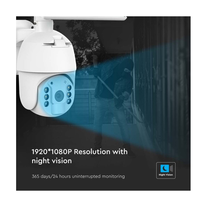 4G solcelle PTZ-kamera Full HD med PIR – V-Tac