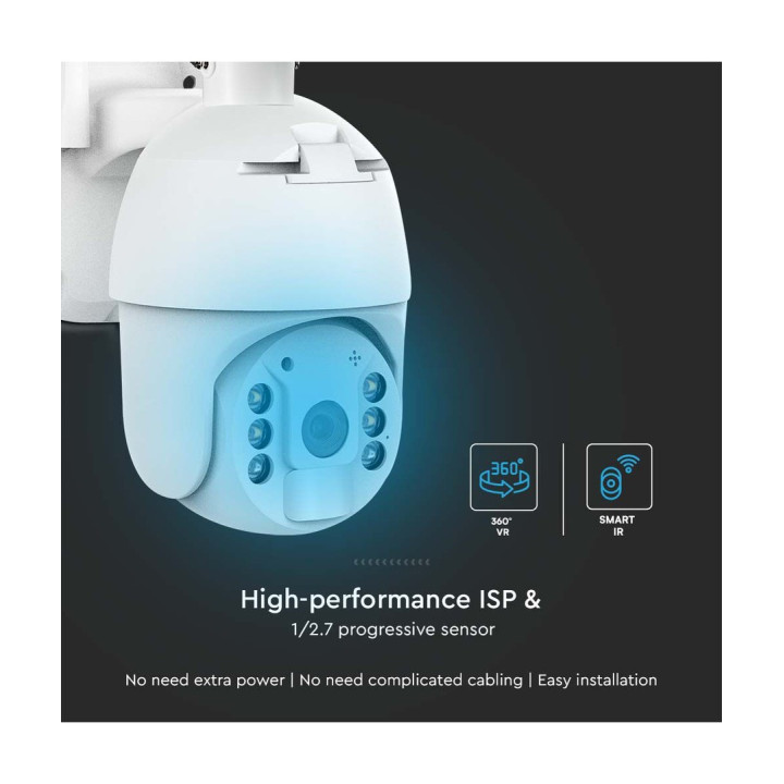 4G solcelle PTZ-kamera Full HD med PIR – V-Tac