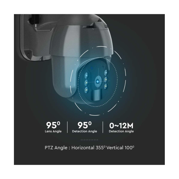 WiFi solcelle PTZ-kamera Full HD - V-Tac