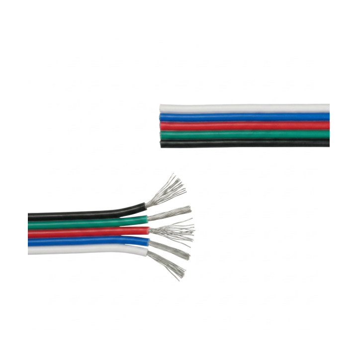 5 m RGBW-kabel til LED-strip 12/24 V - 5-leder