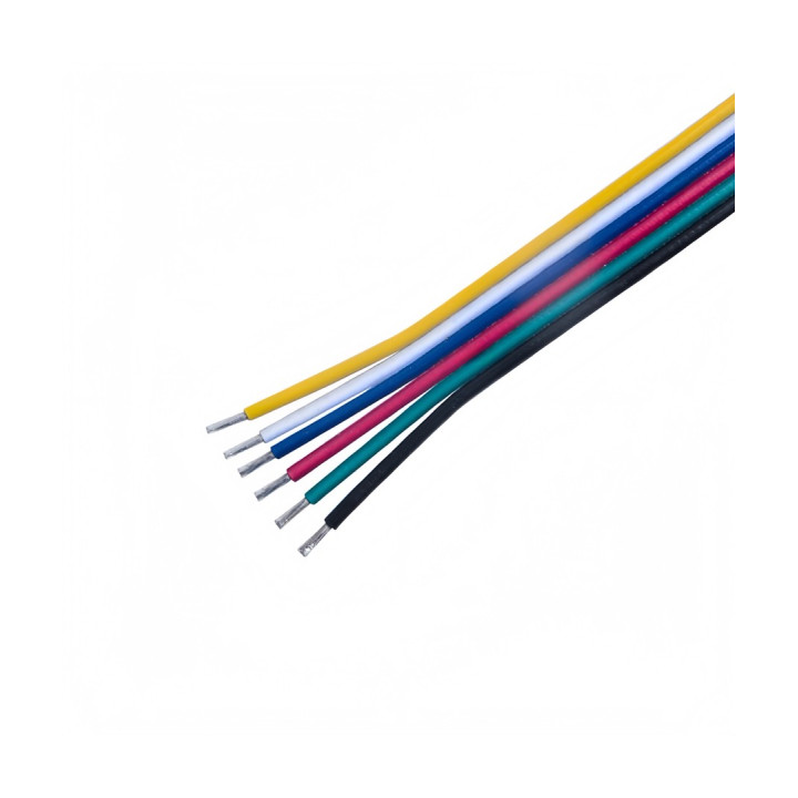 5 m RGB+CCT-kabel til LED-strip 12/24 V - 6-leder