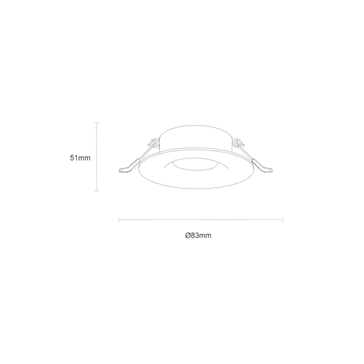 Hvid GU10 LED downlight, rund og IP65 | Uden pære