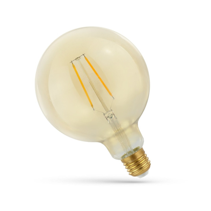 Spectrum E27 LED globepære G125 med ravfarvet glas
