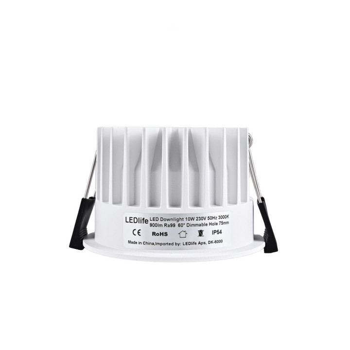 Dæmpbar LED downlight Ø85 mm 10W RA99 IP54