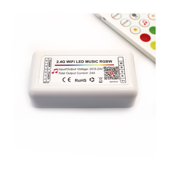 RGB+WW Wifi controller med fjernbetjening appstyring, stemme