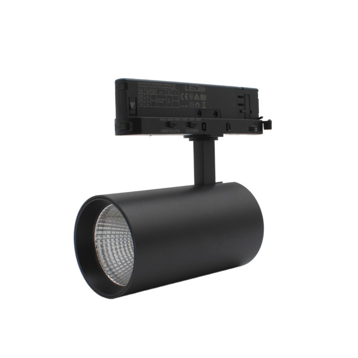 28W 3-faset RA90 CCT justerbar skinnespot – 110lm / W, Sort,
