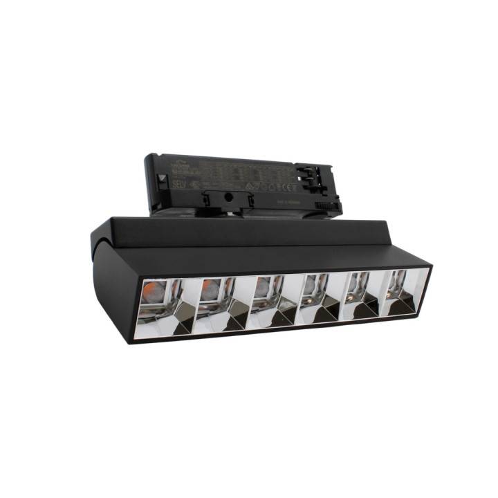 36W 3-faset RA92 justerbar LED lysskinne – Sort, 23,5 cm | 3