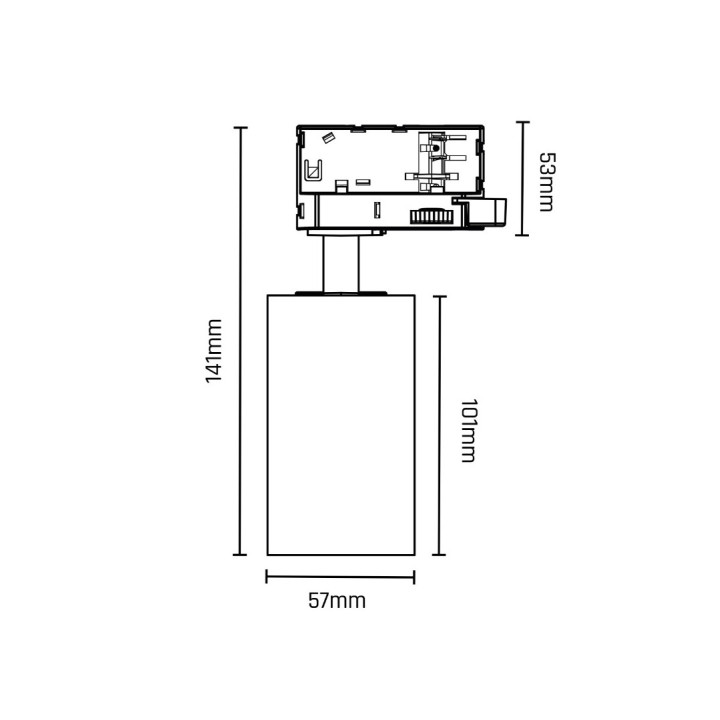 6W 3-faset Dæmpbar GU10 DimToWarm skinnespot – Sort, 1800K-3
