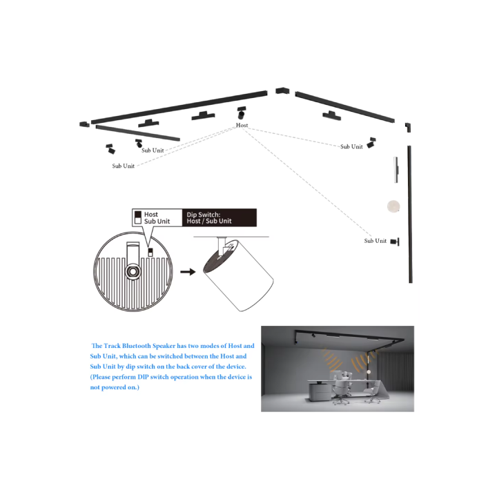 Bluetooth højttaler til 3-faset skinner – Hvid, 10W | 3-fase