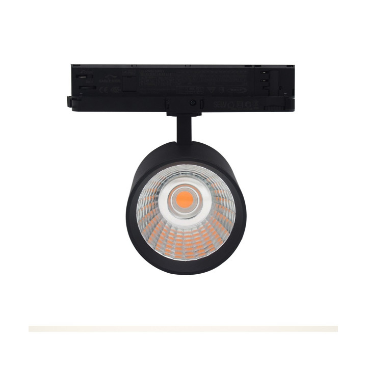 30W sort DALI skinnespot – RA 90, 38 grader, 3-faset | 3-fas